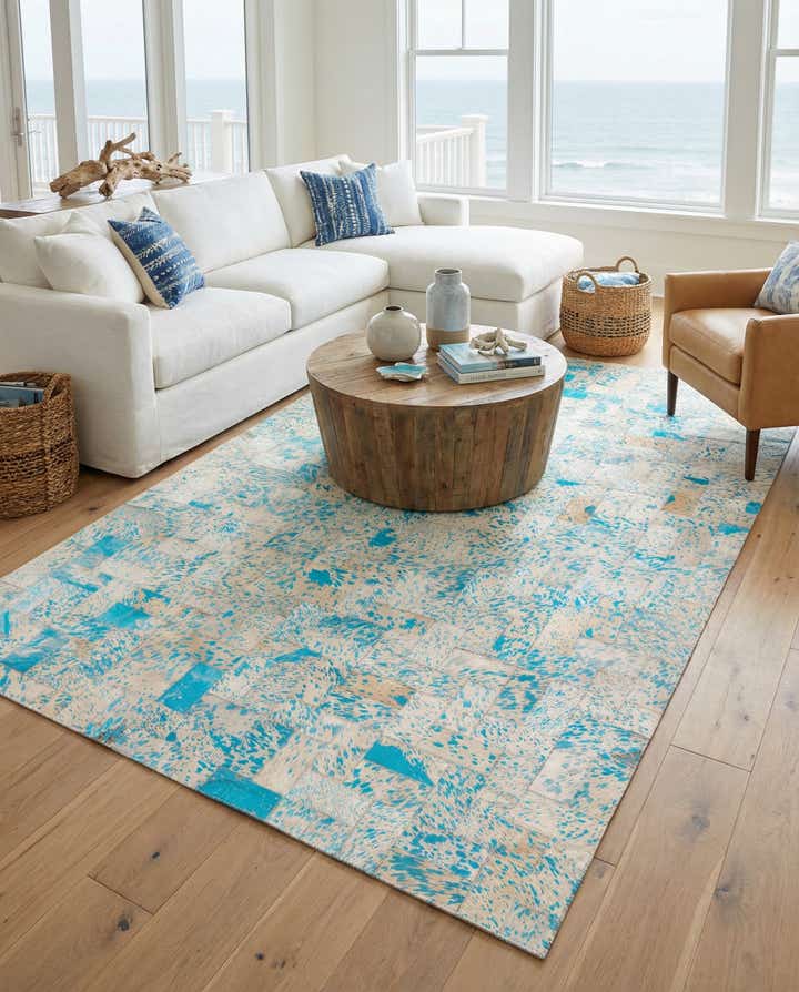 5' 2 x 8' 3 Cowhide Rug