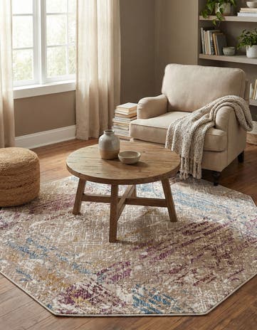 Ivory and Gray Deepa Octagon Rug