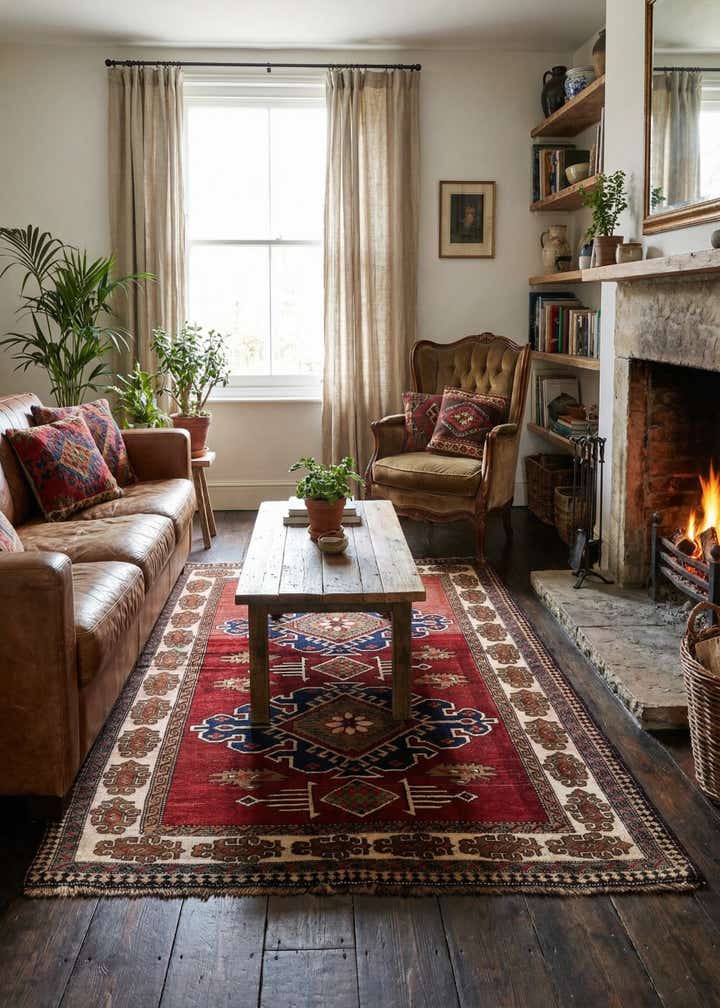 5' 5 x 7' 3 Hand Knotted Anatolian Oriental Wool Rug