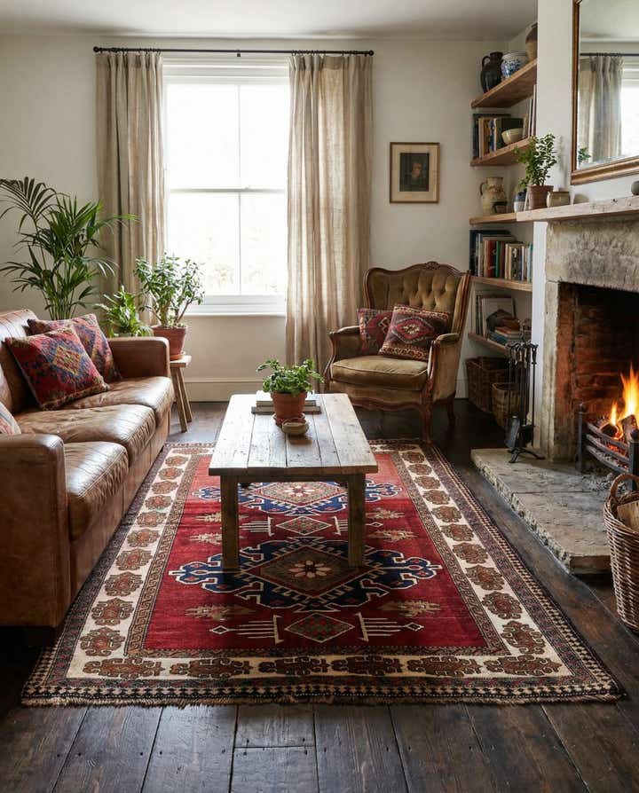 5' 5 x 7' 3 Hand Knotted Anatolian Oriental Wool Rug