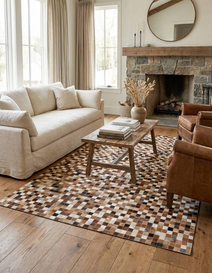 Detail image of 5' 1 x 7' 11 Cowhide Stocks Rug