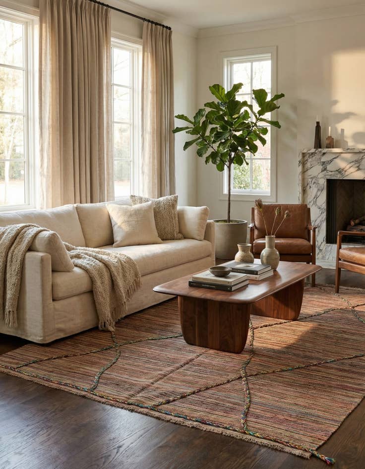 Detail image of 5' 7 x 8'  Hand Woven Kilim Modern Wool Rug