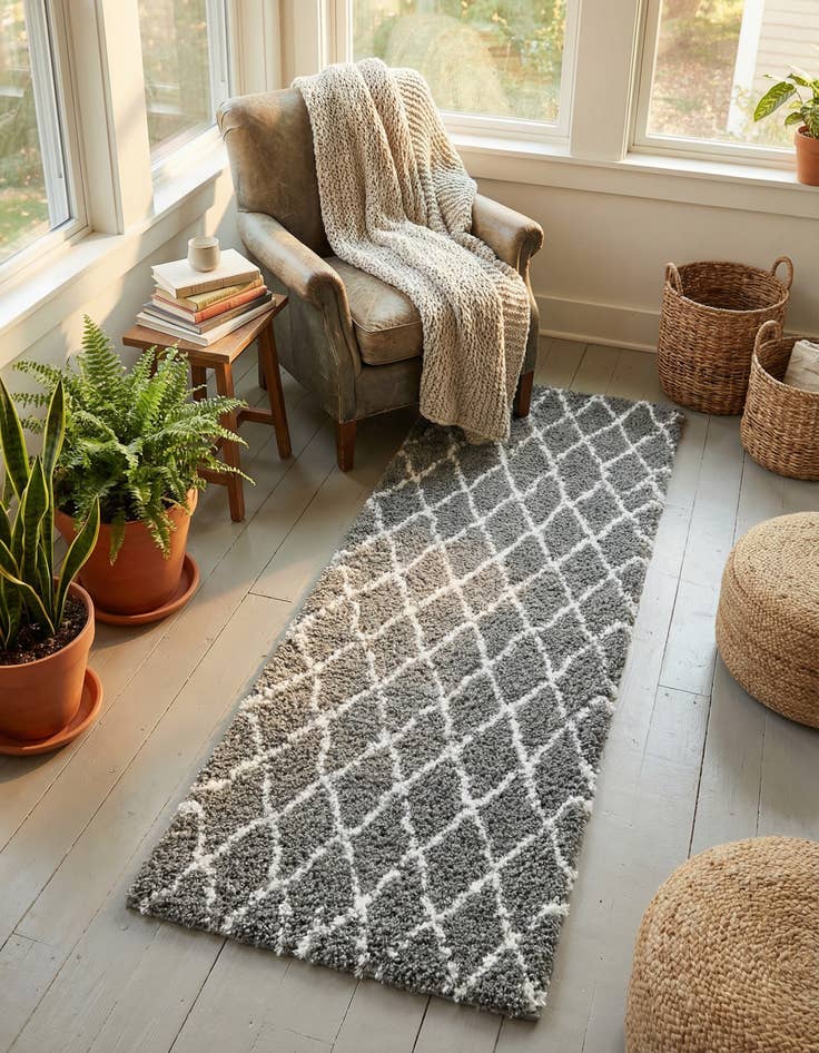 Detail image of 2' 7 x 6' Marrakesh Shag Runner Rug