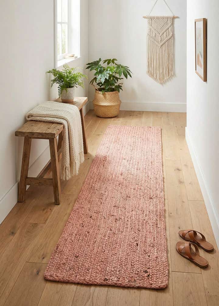 1' 2 x 8' Handmade Braided Jute Table Runner Rug