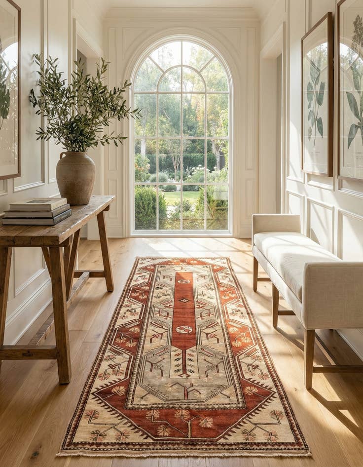 Detail image of 4' x 7' 8 Hand Knotted Anatolian Wool Runner Rug