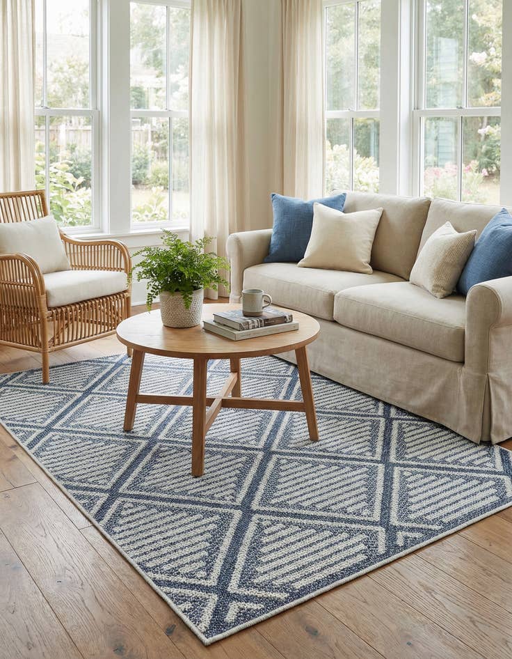 Detail image of 4' x 6' Easy-Clean Trellis Indoor / Outdoor Rug