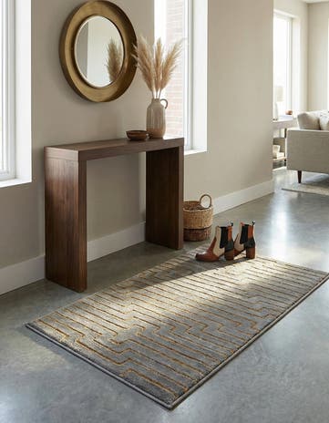 Gray and Gold Vogue Geo Rug