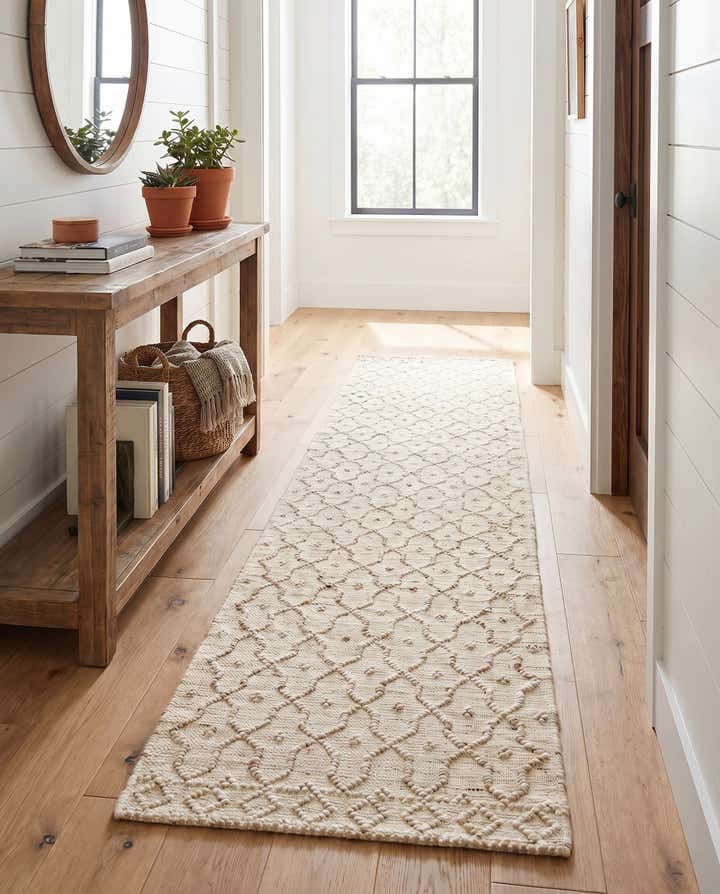 80cm x 425cm Handgewebt Larsa Jute Läufer Teppich