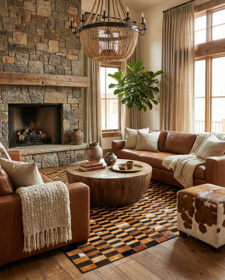 Detail image of 8' 1 x 9' 11 Cowhide - Patchwork Rug