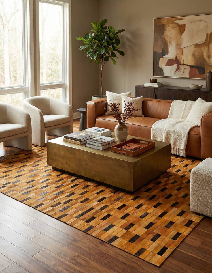 Detail image of  7' 11 x 9' 10 Cowhide - Patchwork Rug