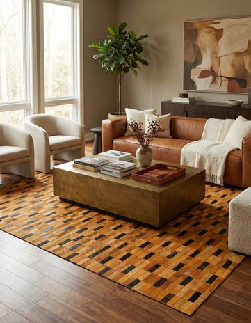 7' 11 x 9' 10 Cowhide - Patchwork Rug