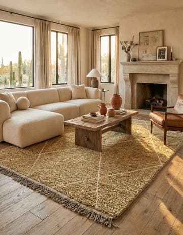 6' 8 x 9' 8 Hand Knotted Moroccan Wool Rug