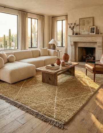 6' 8 x 9' 8 Hand Knotted Moroccan Wool Rug