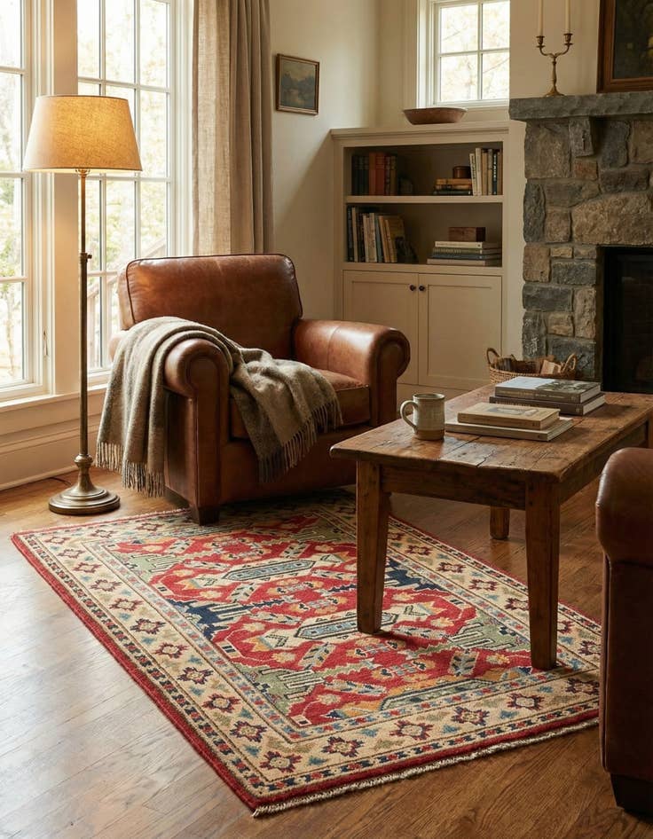 Detail image of 2' 8 x 4' 2  Hand Knotted Kazak Oriental Rug