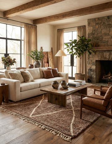 6' 6 x 10' Hand Knotted Moroccan Wool Rug