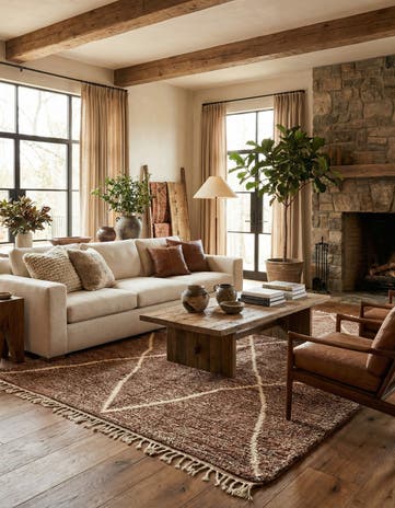 6' 6 x 10' Hand Knotted Moroccan Wool Rug