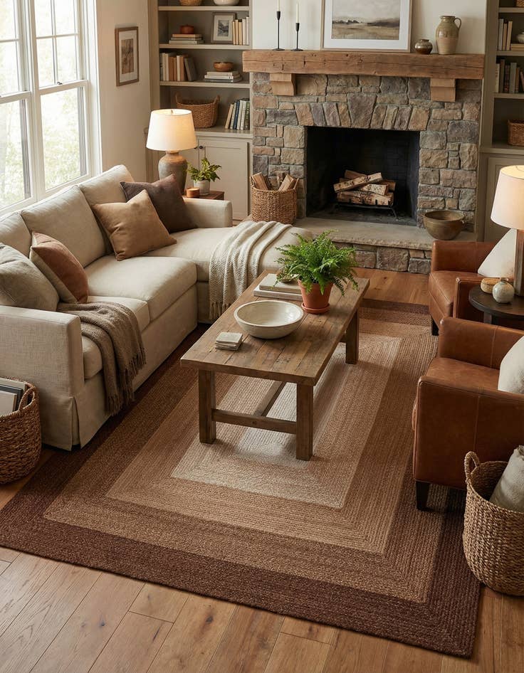 Detail image of  7' 10 x 10'  Hand Hand Braided Wool Rug