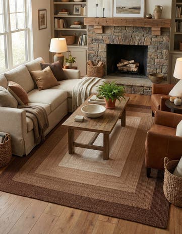 7' 10 x 10' Handmade Hand Braided Wool Rug