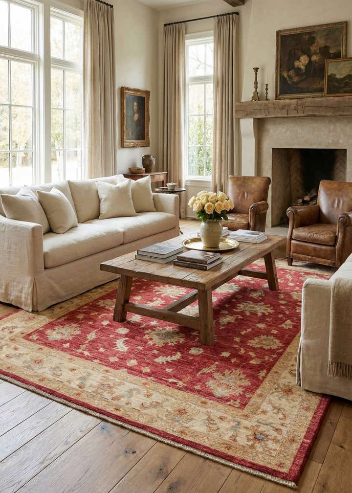 5' 11 x 7' 11 Hand Knotted Peshawar Ziegler Rug