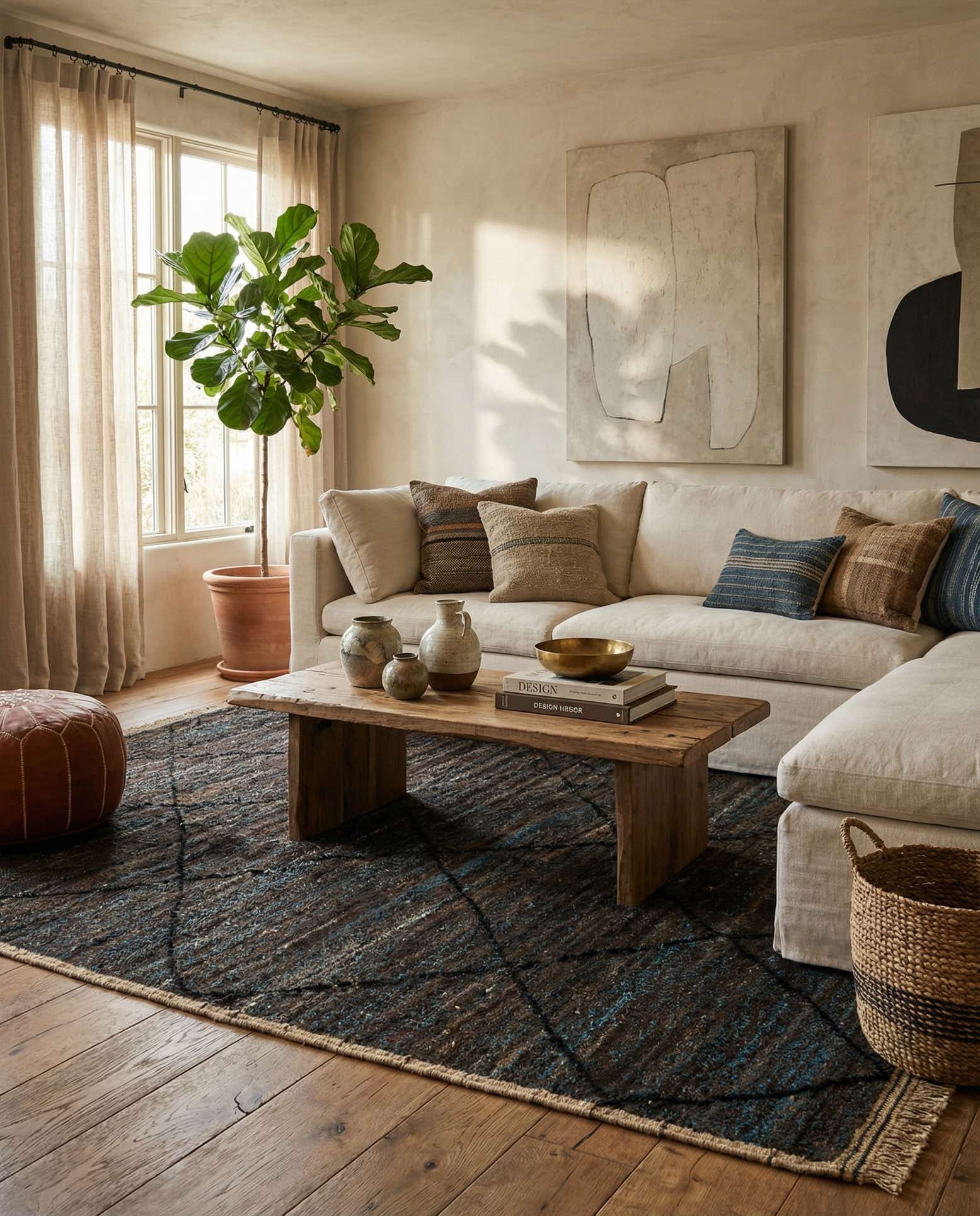 6' 4 x 9' 4 Hand Knotted Moroccan Wool Rug