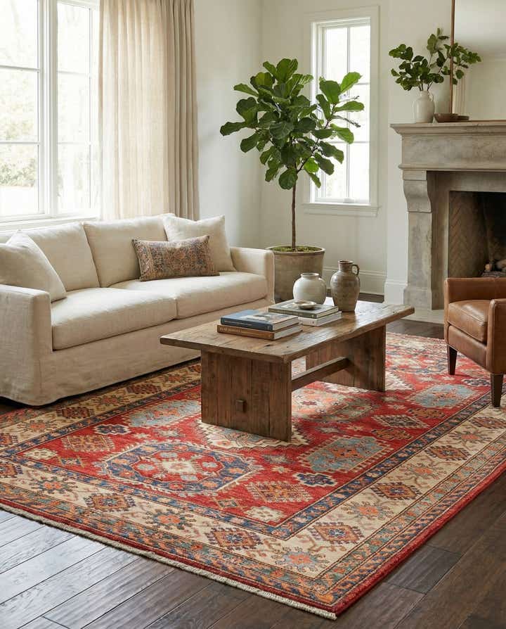 5' 7 x 8' Hand Knotted Kazak Oriental Rug