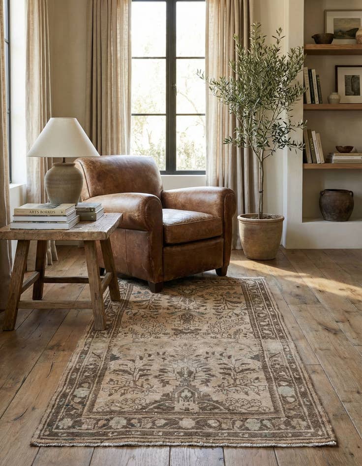 Detail image of 3' 6 x 6' 8  Hand Knotted Ultra Vintage Persian Wool Rug