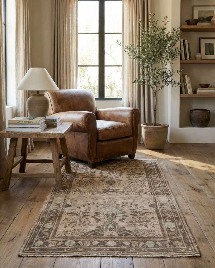 3' 6 x 6' 8 Hand Knotted Ultra Vintage Persian Wool Rug