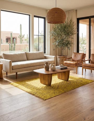 5' 3 x 6' 4 Hand Woven Kilim Modern Wool Rug