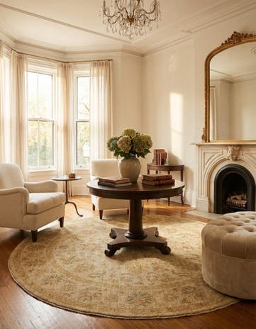 8' 1 x 8' 2 Kaizar Wool Round Rug