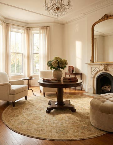 8' 1 x 8' 2 Kaizar Wool Round Rug