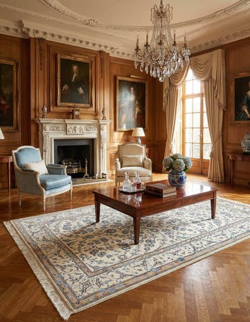 5' 3 x 8' 6 Hand Knotted Nain Rug