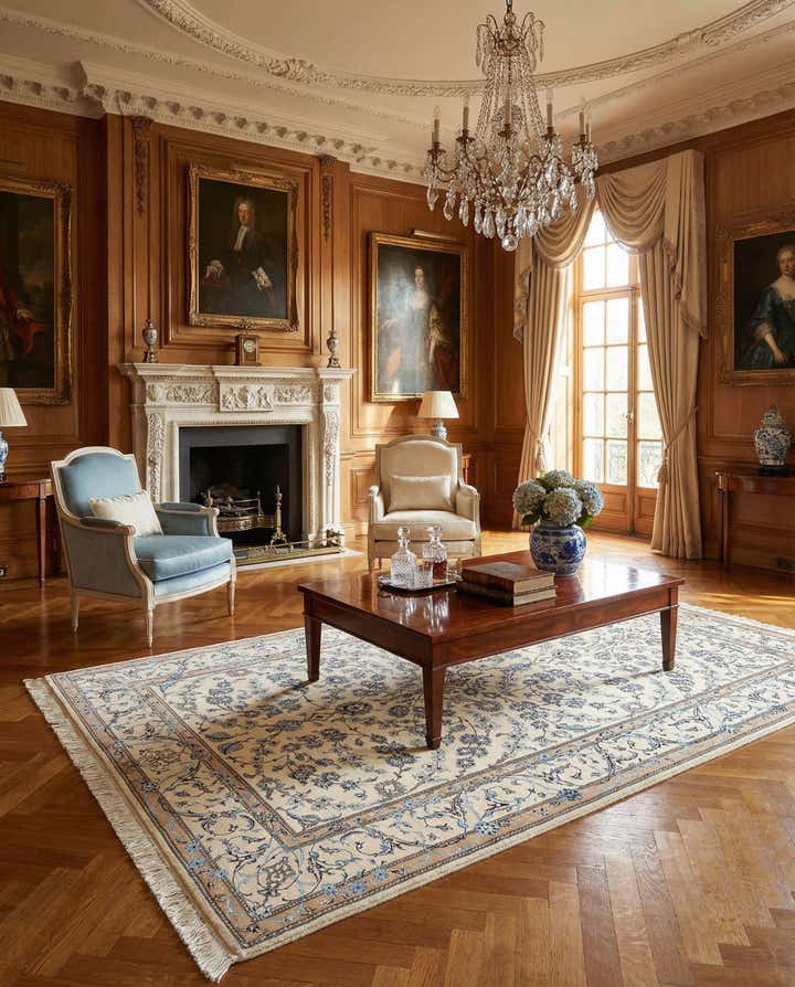 5' 3 x 8' 6 Hand Knotted Nain Rug