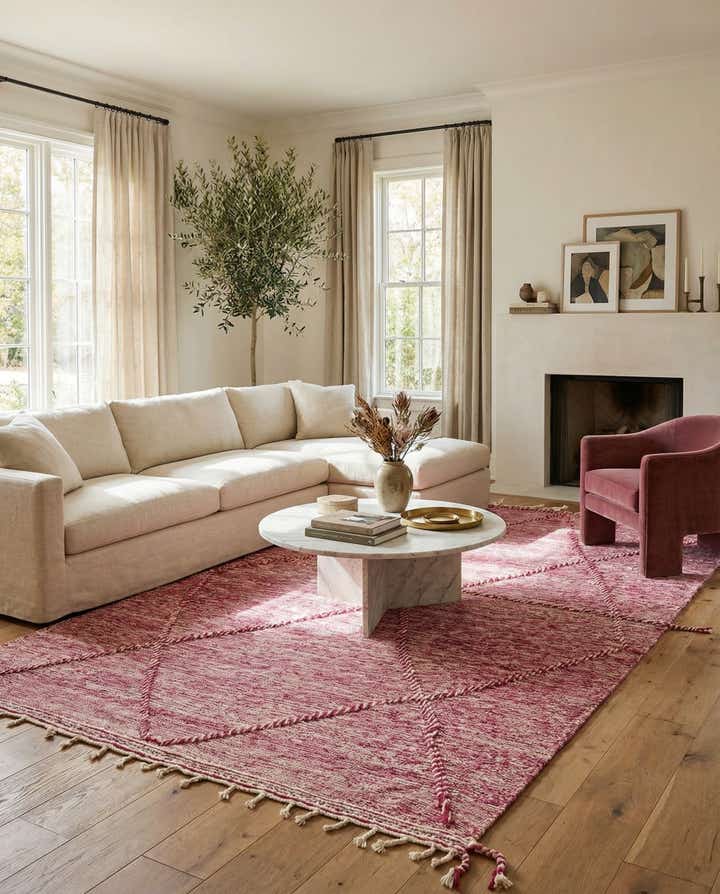 6' 2 x 10' 4 Hand Knotted Moroccan Wool Rug