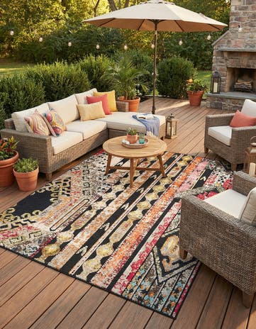 9' x 12' Easy-Clean Casablanca Indoor / Outdoor Rug