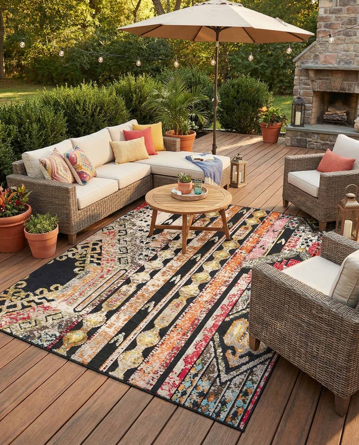 Detail image of 9' x 12' Easy-Clean Casablanca Indoor / Outdoor Rug