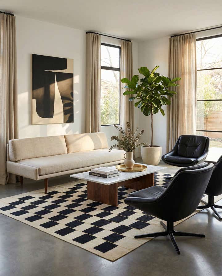 6' x 7' 10 Hand Woven Kilim Modern Wool Rug