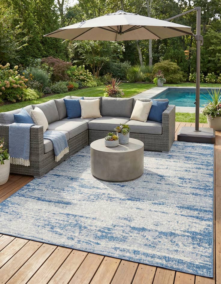 Detail image of 10' x 14'  Washable Modern Indoor / Outdoor Rug