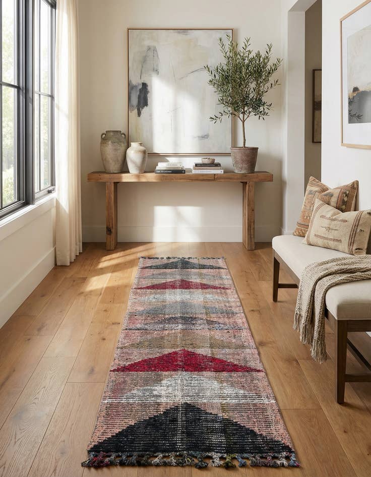 Detail image of 2' 8 x 11' 10  Hand Knotted Moroccan Wool Runner Rug