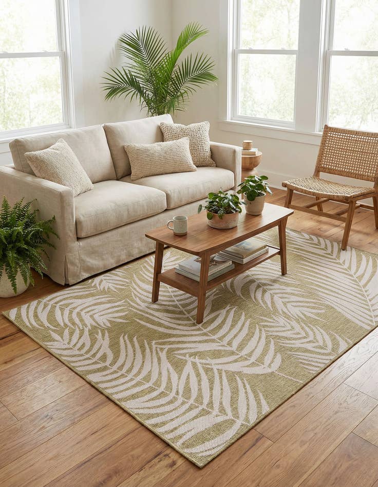 Detail image of 5' 3 x 8' Easy-Clean Botanical Indoor / Outdoor Rug