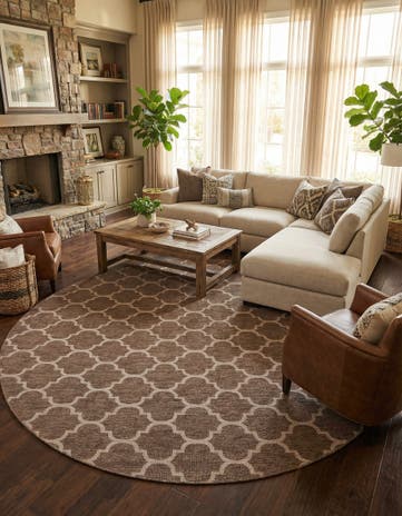 13' x 13' Easy-Clean Lattice Indoor / Outdoor Round Rug