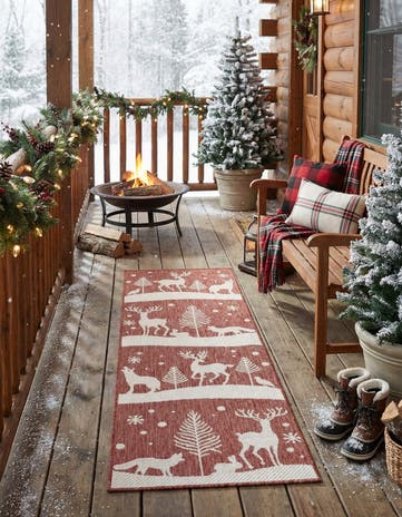 2' x 6' Easy-Clean Holiday Indoor / Outdoor Runner Rug