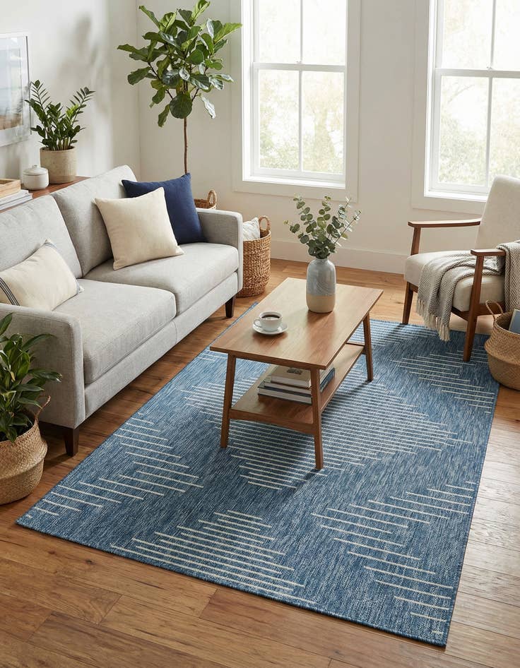 Detail image of 4' x 6'  Washable Modern Indoor / Outdoor Rug
