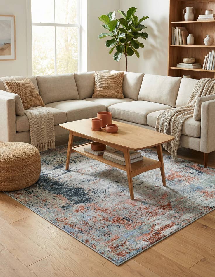 Detail image of 5' 3 x 5' 3 Kamala Washable Square Rug