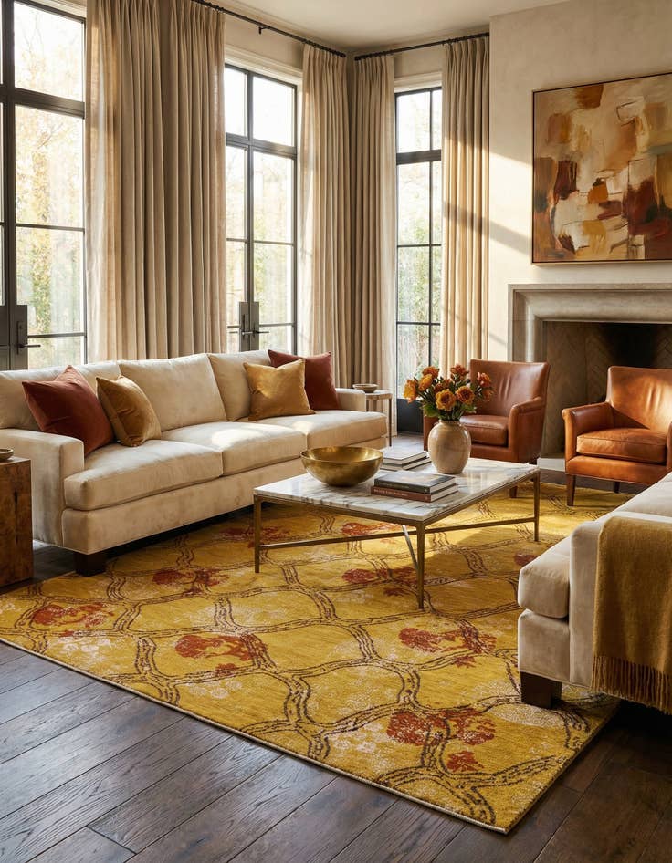 Detail image of  6' 10 x 9' 9  Hand Knotted Anar Rug