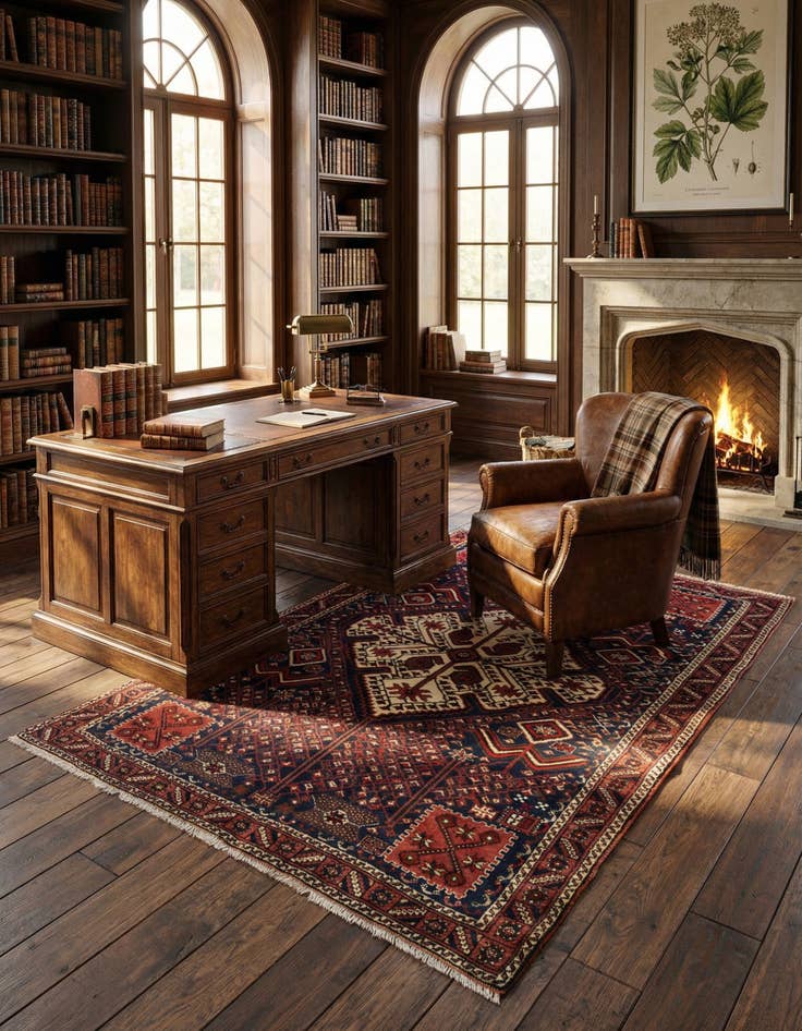 Detail image of 4' x 5' 8 Afshar Wool Rug