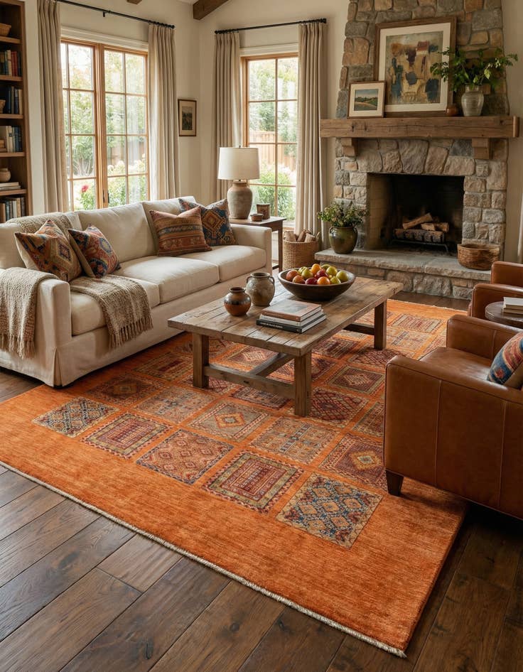 Detail image of  6' 9 x 9' 2  Hand Knotted Ariana Ziegler Rug