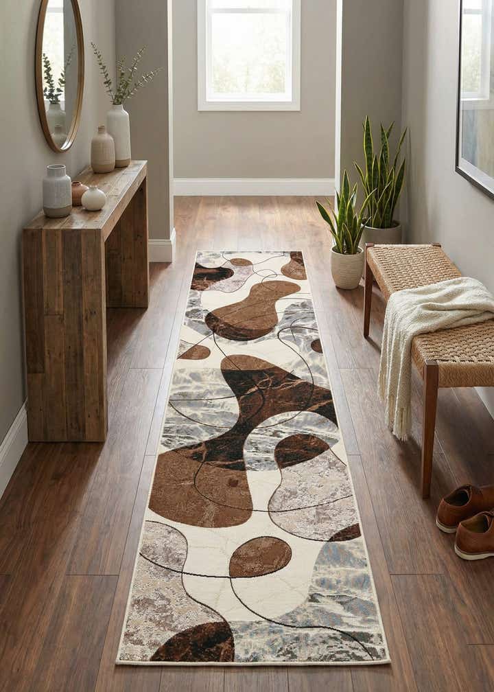 2' 7 x 12' Easy-Clean Modern Indoor / Outdoor Runner Rug
