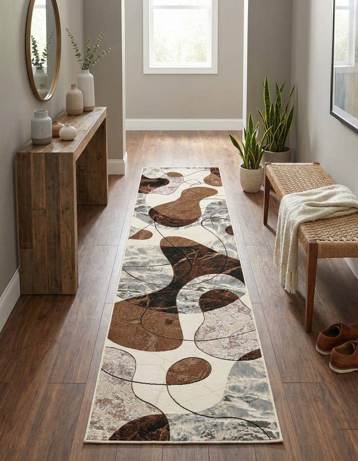 Detail image of 2' 7 x 12' Easy-Clean Modern Indoor / Outdoor Runner Rug