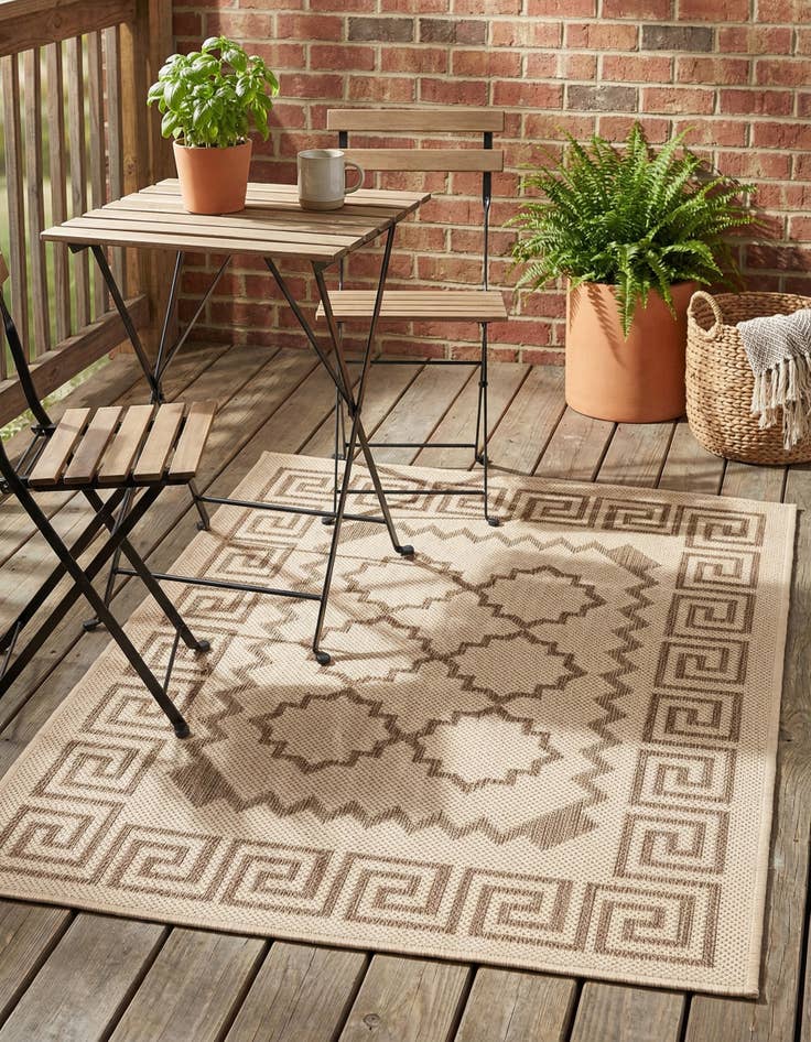 Detail image of 2' 2 x 3'  Washable Trellis Indoor / Outdoor Rug
