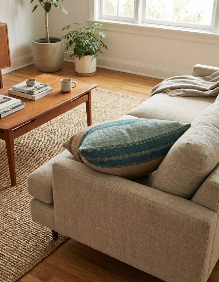 Detail image of  2' 3 x 2' 6  Hand Woven Pillow Wool Square Rug